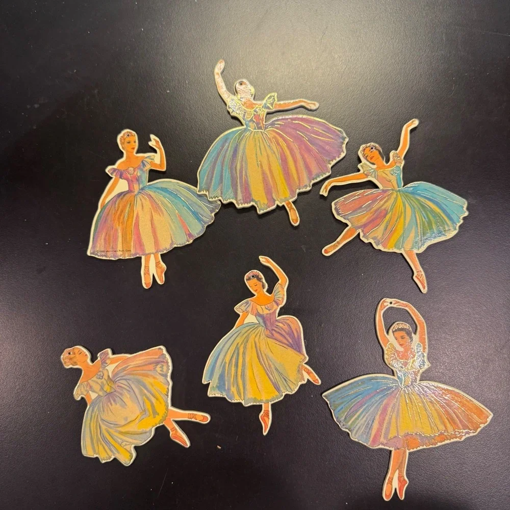 Merrimack Ballerina Die Cuts Vintage 1980 Multicolor Iridescent Ballet Ephemera